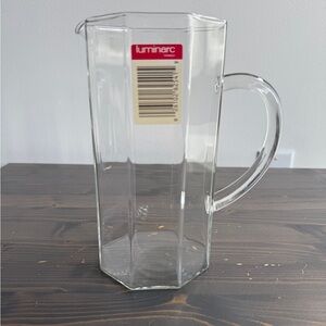 Vintage Arcoroc Octime Clear Octagon glass pitcher